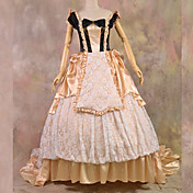 Gorgeous Sleeveless Floor-length Champagne Satin Western Royal Princess Lolita Dress
