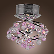 Crystal Semi Flush Mount with 4 Lights in Purple