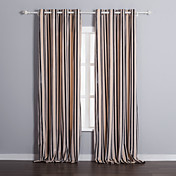 (Two Panels) Classic Jacquard Stripe Energy Saving Curtains
