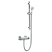 Termostatisk Moderne Wall Mount Sliding Dusj Blandebatteri med 8 Inch dusjhode og hånddusj (Chrome Finish)
