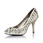 Fashion Leather Stiletto Heel Pumps With Crystal Party / Evening Shoes