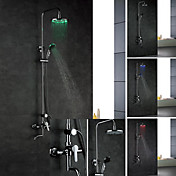 Farbwechsel LED Chrom-Finish Wandhalterung zeitgenössische Messing Duscharmatur