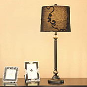 60W Metal Clásico Estilo Mesa de luz con pantalla de tela