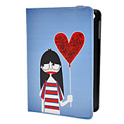Girl and Balloon Pattern PU Leather Case with Stand for iPad mini
