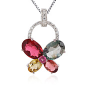 Manier 925 zilver met Toermalijn plating 18K Gold Women's Necklace