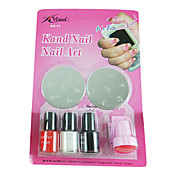 7PCS Nail Art Stamping Image Kit(2 Plates+3 Bottles of Polish+1 Seal+1 File)