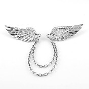 Men's Vintage Rhinestone Feather Broche