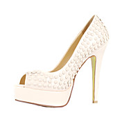 Elegant laklæder stilethæl hæl Peep Toe Pumper med nitter Party / Evening Shoes