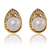 Boucles d'oreilles perles de charme en alliage d'oreilles avec cristal
