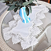 Set of 6 Placemats Polyester White Floral