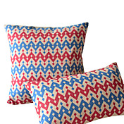 Conjunto de 2 Tampa País geométrica Pillow algodão / linho decorativa