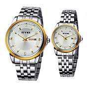 Parejas de aleación de cristal 'movimiento de cuarzo Ronda Relojes de pulsera más colores