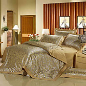 York Jacquard Full / Queen 4-Piece Duvet Cover Set