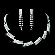 Gorgeous Simple Design legering med Rhinestone Dame Smykker Set herunder halskæde, øreringe