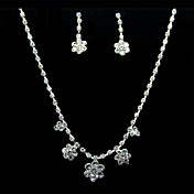 Stilvolle Simple Design-Legierung mit Strass Damen Schmuck-Set einschließlich Halskette, Ohrringe