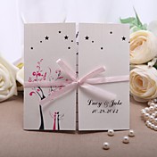 Pink Ribbon Wedding Invitation - Set Of 50
