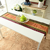 Tibetan Pattern Gray & Purple Table Runner