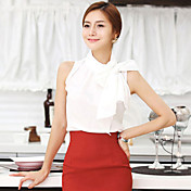 Women's Sleeveless Blouse with Ribbon