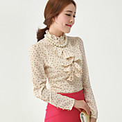 Women's Mock Neck Shirt with Front Ruffles