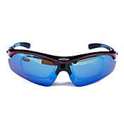 Topeak Sports Professional Cycling Brillen mit TR90 Frame (Optical Frame Insert, Schwarz und Rot Frame, Five Lens) TSR868 HR