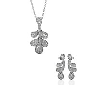 Chic 18K Plated With Rhinestone Women's Jewelry Set Including Necklace,Earrings