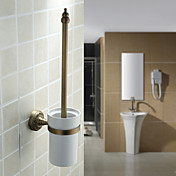 Antique Brass Finish Brass Material Toilet Brush Holder