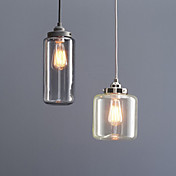 60W Moderne hanglamp met 2 lampen en Fles van het Glas Shade