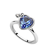 Mote Platinum Plated High Quality Alloy og Crystal Ring Flere farger