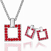 Gorgeous 18K Plated With Rhinestone Women's Jewelry Set Including Necklace,Earrings (More Colors)