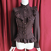 Moon's Elegy met lange mouwen Bruin Katoen Classic Lolita Blouse