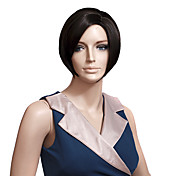 Capless High Quality Synthetic Straight Short Dark Brown Wig