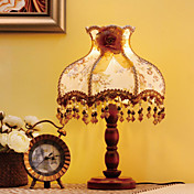 40W Luz Retro Tabla artístico con pantalla de tela y Candelabro de madera