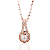 Oro de 18 quilates chapado Niza con collar de perlas de la Mujer (más colores)