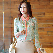 Floral Print Dames contrast shirt met Closing