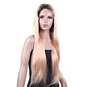 Silk Top 100% Indian Remy Hair 24 Inch Silky Straight Two Tones Full Lace Wig
