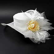 Moda raso / lega Con Fiore / piuma matrimonio / Festeggiare / luna di miele cappello