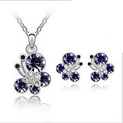 Fashion Alloy With Crystal / Rhinestone Women's Jewelry Set Including Necklace,Earrings(More Colors)