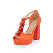 Fabulous kunstleer Chunky Heel Peep Toe met bloem partij / avond schoenen (meer kleuren)