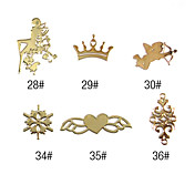 20PCS 3D Alloy Finger Nail Decorations Diy Golden No.5(Assorted Color)