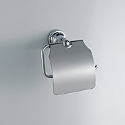 Chrome Finish Wall Mounted Estilo Contemporáneo Toilet Paper Brass rack Soporte con tapa