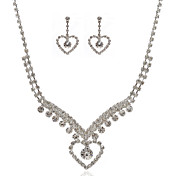 Gorgeous Czech Rhinestones Alloy Plated Wedding Bridal Necklace And Earrings Jewelry Set