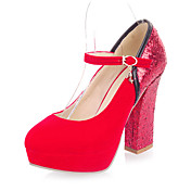 Stylish Suede Chunky Heel Pumps With Sequin / Buckle Party / Evening Shoes (More Colors)