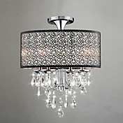 60W Modern Drum Ceiling Light with 4 Lights and Crystal Beads