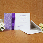 Elegant Style Wedding Invitation With Purple Ribbon (Set of 50)