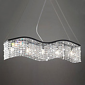 Contemporary Chandelier with 5 Lights in Crystal Tassels
