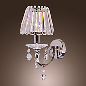 40W Contemporary Crystal Wall Light with 1 Light in Candle Feature