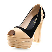 Elegant Suede /Leatherette  Chunky Heel Pumps/Peep Toe With Split Joint Party/Evening Shoes (More Colors)