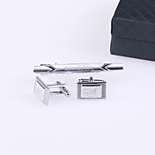 Gepersonaliseerde Ovale manchetknopen en Tie-bar