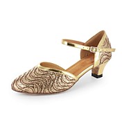 Customized Women's Leatherette Ankle Strap With Sparkling Glitter Latin / Ballroom Dance Shoes