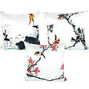 conjunto de 3 pássaro poliéster fronha decorativo